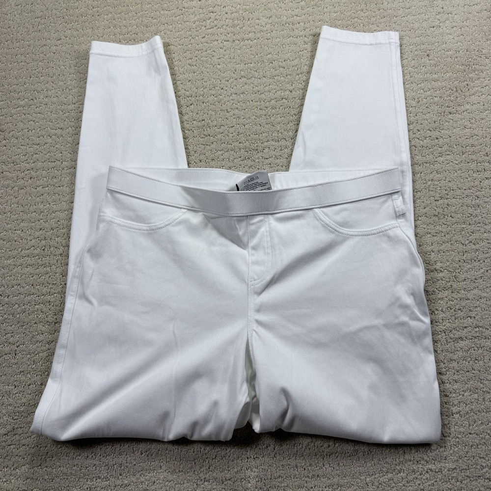 No Nonsense Womens White Denim Leggings Jeggings Size Large Stretch Pull On